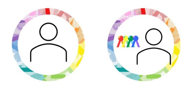 LGBTQ+の象徴であるレインボーを取り入れたアライのアイコン